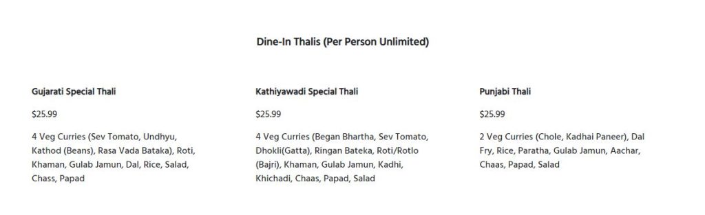 Kathiyawadi Menu (Updated April 2025)