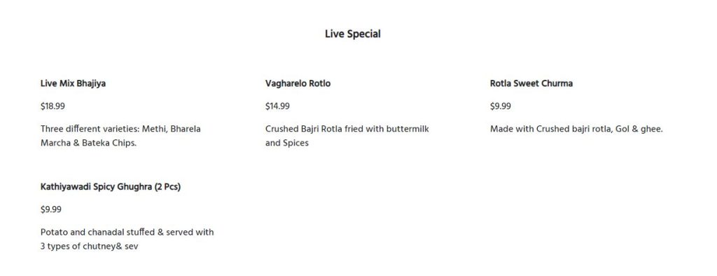 Kathiyawadi Menu (Updated April 2025)